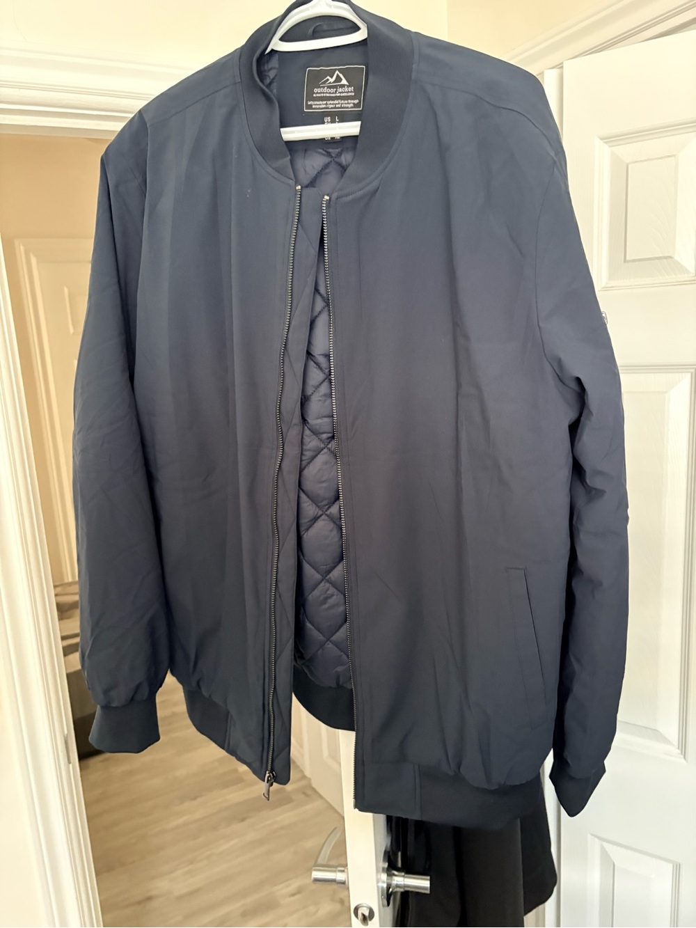 Men's Navy Bomber Jacket with a Lining